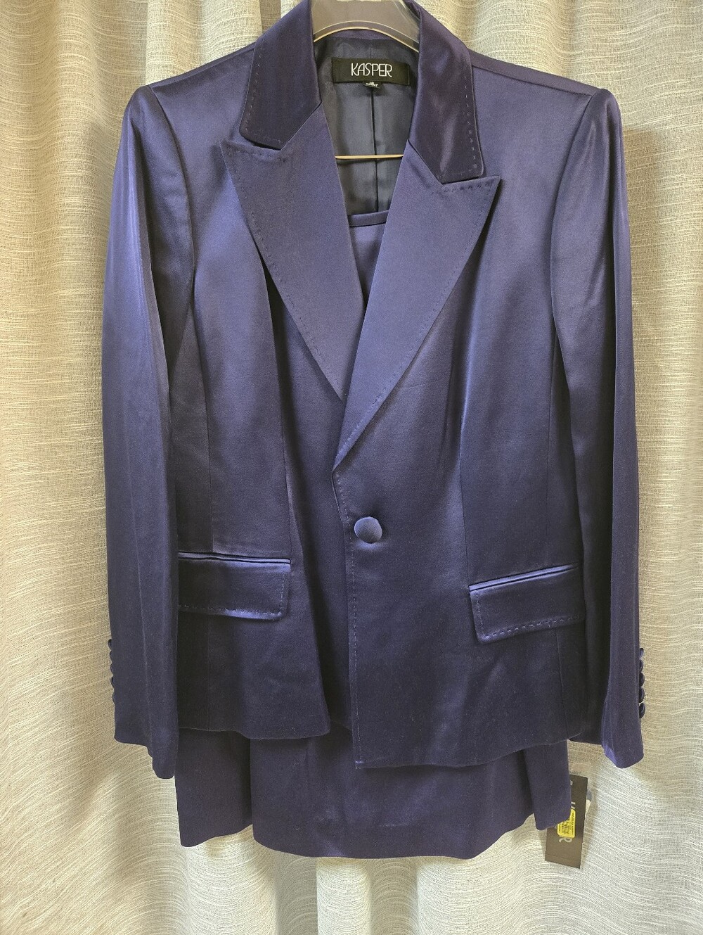 Vintage Nwt Kasper Women's Dark Plum Satin Suit